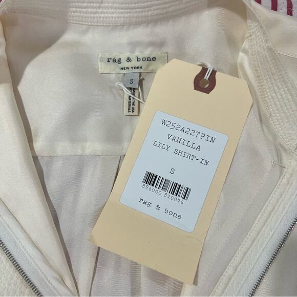 Rag & Bone Lily Silk Long Sleeve Blouse Vanilla Size S NWT - Picture 2 of 9